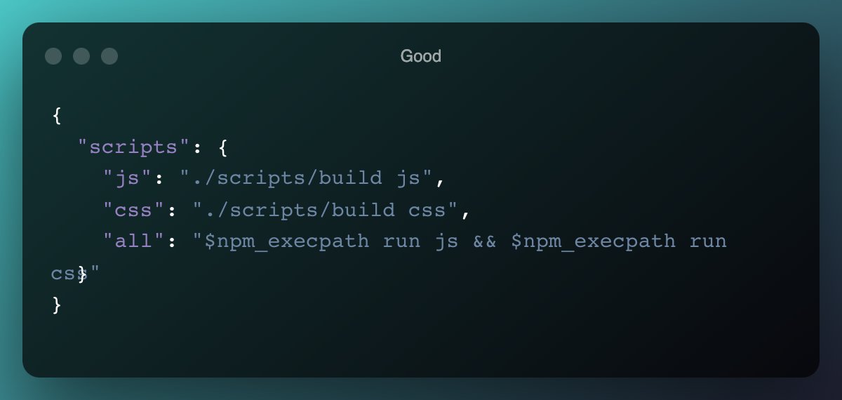 $npm_execpath run js && $npm_execpath run css