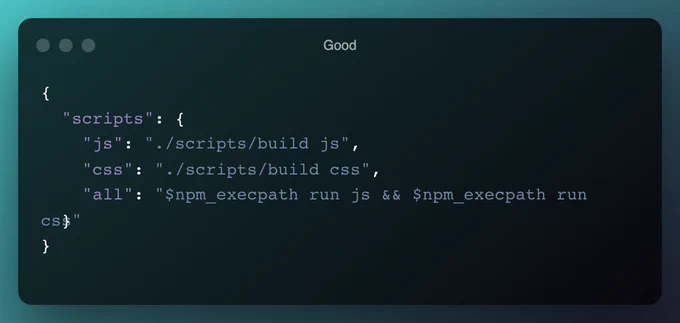 $npm_execpath run js && $npm_execpath run css