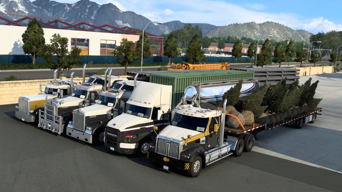GlobalCargo_VTC's tweet photo. Tonight we held another of our own division convoys! 
All divisions, Class I - IV were able to take part with their own cargo to deliver!

📸 - B33TLE, AngeloNL, bochtepakke

#AmericanTruckSimulator #ATS https://t.co/n4QTAwXmBb