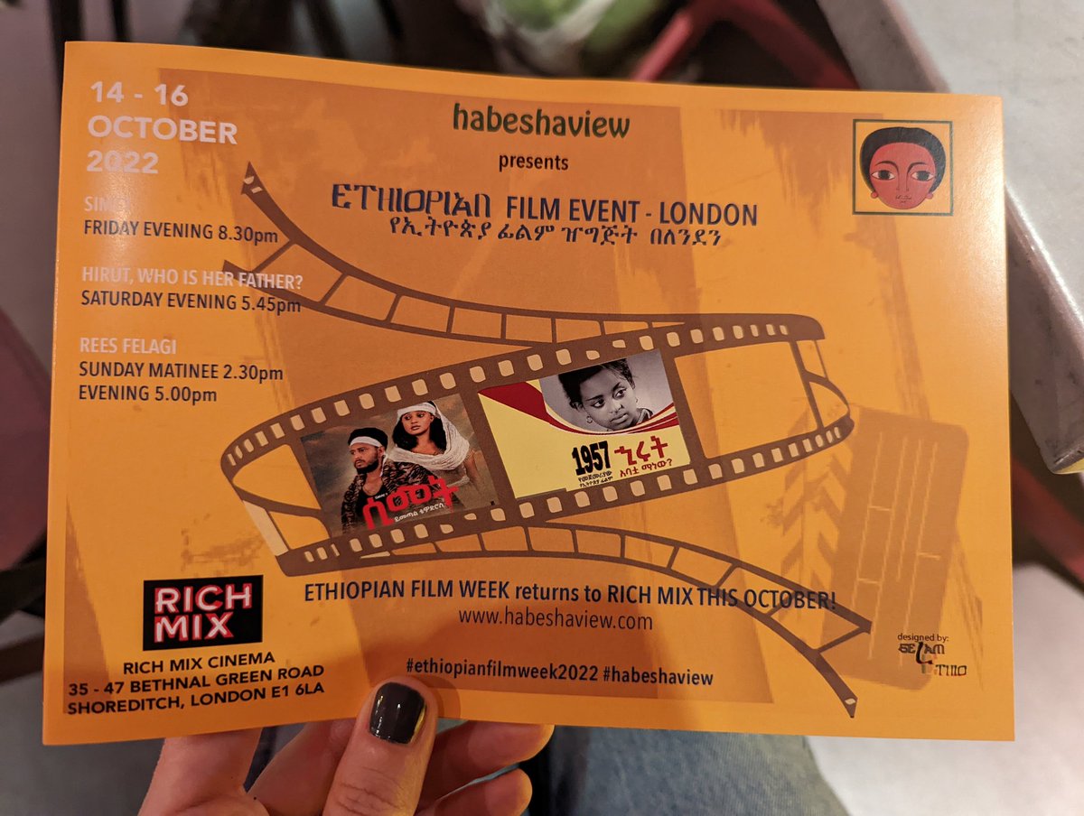 Anna_Choj's tweet photo. At the first London screening of #Simet at @RichMixLondon, organised by the amazing @SelamAmare and #HabeshaView 🔥
Food by @lemlemkitchen is 🤌🏼
#EthiopianFilmWeek2022 https://t.co/tz0tuAaL9B