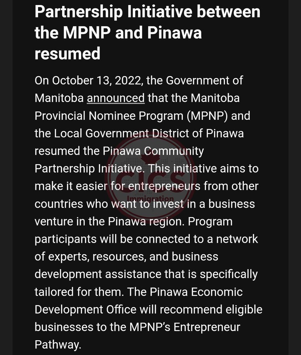 CICSImmigration's tweet photo. Canadian Immigration > PNP > Manitoba
Ref: https://t.co/TqaB6abox4
https://t.co/cvzFkHXdt9
#MPNP, #Pinawa, #entrepreneurs, #business_immigration, #investment, #cicsimmigration, #IRCC #RCIC, #canadaimmigration, #immigrationcanada, #canadavisa https://t.co/BzsJ49Ldp2