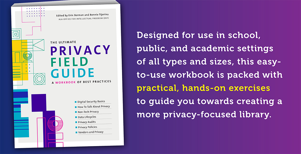 New from @OIF: this resource, written by library privacy experts and based on input and guidance from a wide cross-section of stakeholders, gives library workers the tools needed to create and be advocates for privacy-protecting practices and policies. bit.ly/3TiiLxE