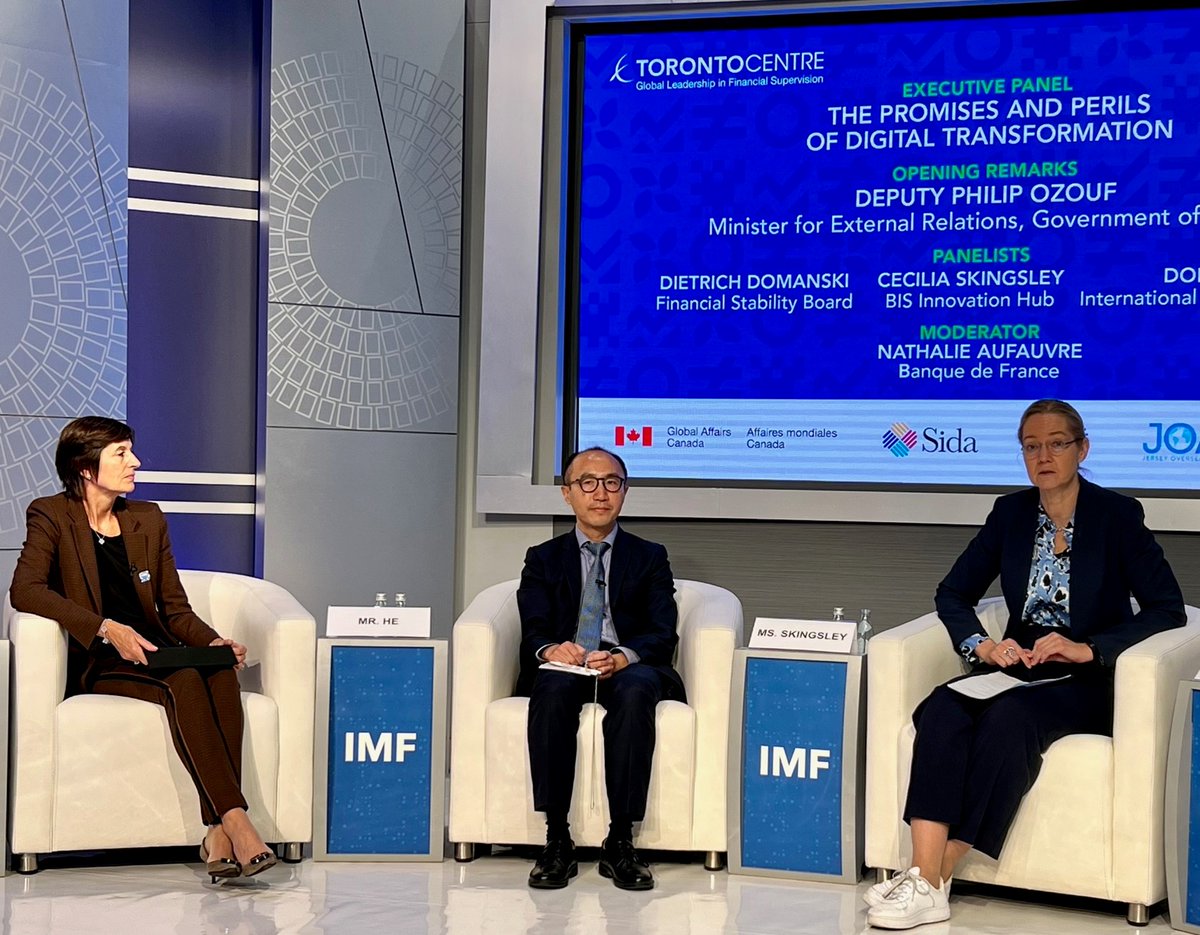 “Finding the right balance of responsibilities between the public and private sector is fundamental to accelerate financial digitalization,” Cecilia Skingsley, Head of the #BISInnovationHub, said at a <a href="/_TorontoCentre/">Toronto Centre</a> event #IMFMeetings