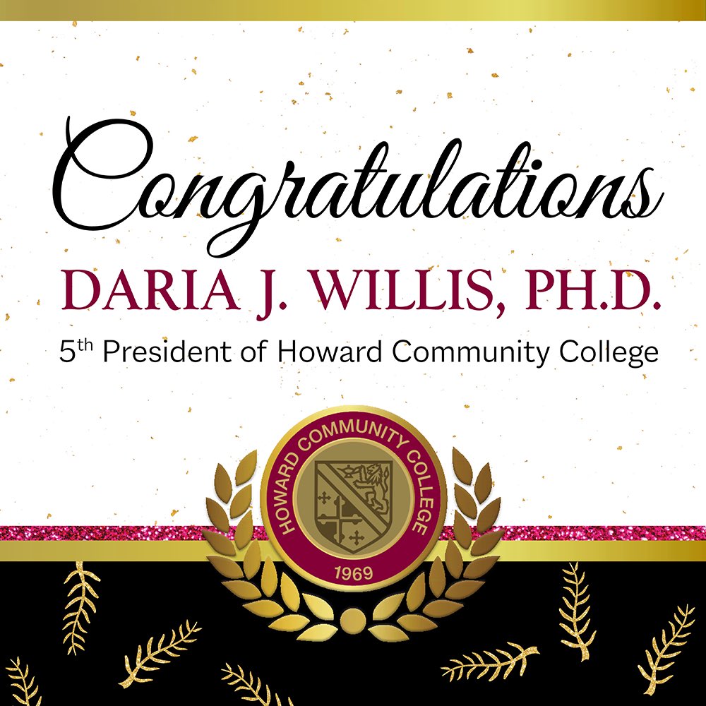 MHilaireDMD's tweet photo. Today I was honored to witness the Presidential Installation of Howard Community College’s 5th President, Dr. Daria J. Willis! Congratulations Dr. Willis, we are so excited to have you as our new leader!!!! @HowardCC @HowardCCPrez https://t.co/EzBIm2qhpw