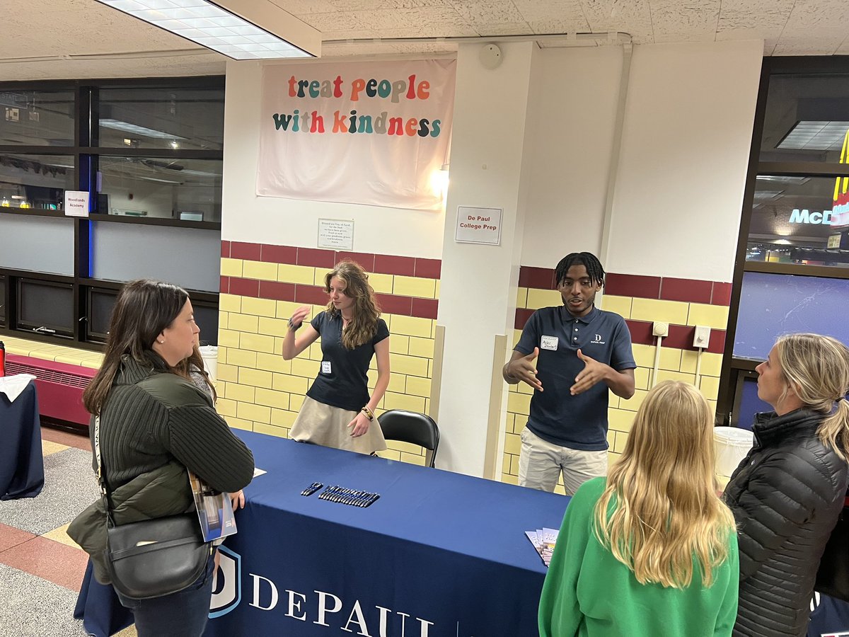 depaulprepadmis's tweet photo. Two of our students, Oonagh and Myles, stepped into the Roles of Admission Counselors at their Alma Mater, FXW, while DePaul Prep held their first of two Open Houses this Fall. They were naturals! We are so thankful to have great students who represent DePaul Prep well! https://t.co/mXQK00T3BU