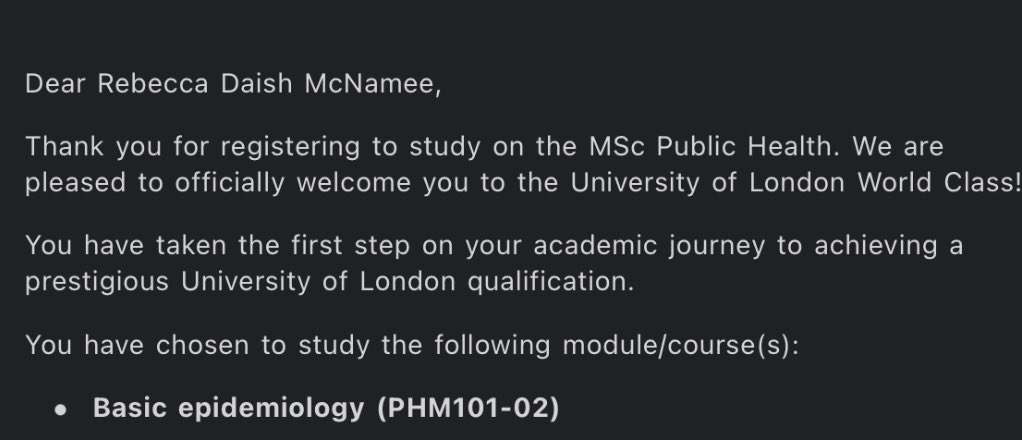 rdmavfc's tweet photo. Officially registered onto my MSc Public Health course at London School of Hygiene and Tropical Medicine 🥳 #UOLWorldClass https://t.co/hfWeN4qsrT