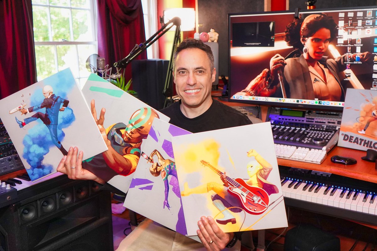 TomSalta's tweet photo. This Limited Edition X4LP Boxset of the DEATHLOOP OST is stunningly gorgeous. The art direction and multi colored vinyl is the coolest Soundtrack design I’ve ever seen. Thank you @Laced_audio and @bethesda! #ost #deathloopgame #videogames #videogamemusic https://t.co/4pOpmgfgZR