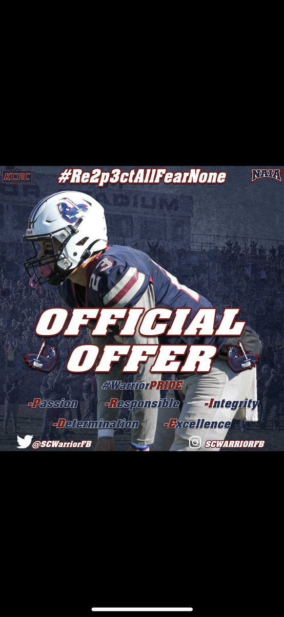 After a great visit from <a href="/CoachJackson623/">Darren Jackson II</a> I am excited to receive a scholarship offer from <a href="/SCWarriorFB/">Sterling College Football</a>! <a href="/ljshsfootball/">Lincoln Football</a> <a href="/USD298Lincoln/">USD 298 Lincoln</a>