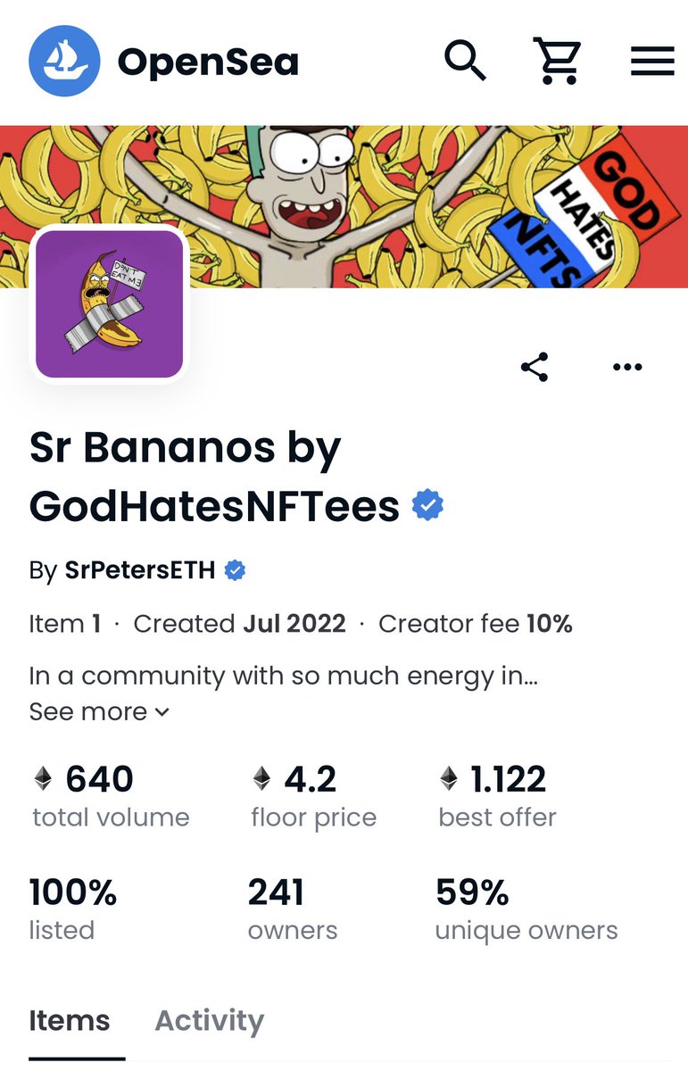 Sr Banano’s to the fuckin’ MOOON!!!🚀🚀🚀🚀🚀 #GodHatesNFTees #ApeHaterClub #DVDAtheCult <a href="/srpeters/"></a> <a href="/GodHatesNFTees/">God Hates NFTs 🐇</a> <a href="/ApeHaterClub/">Ape Hater Club </a>