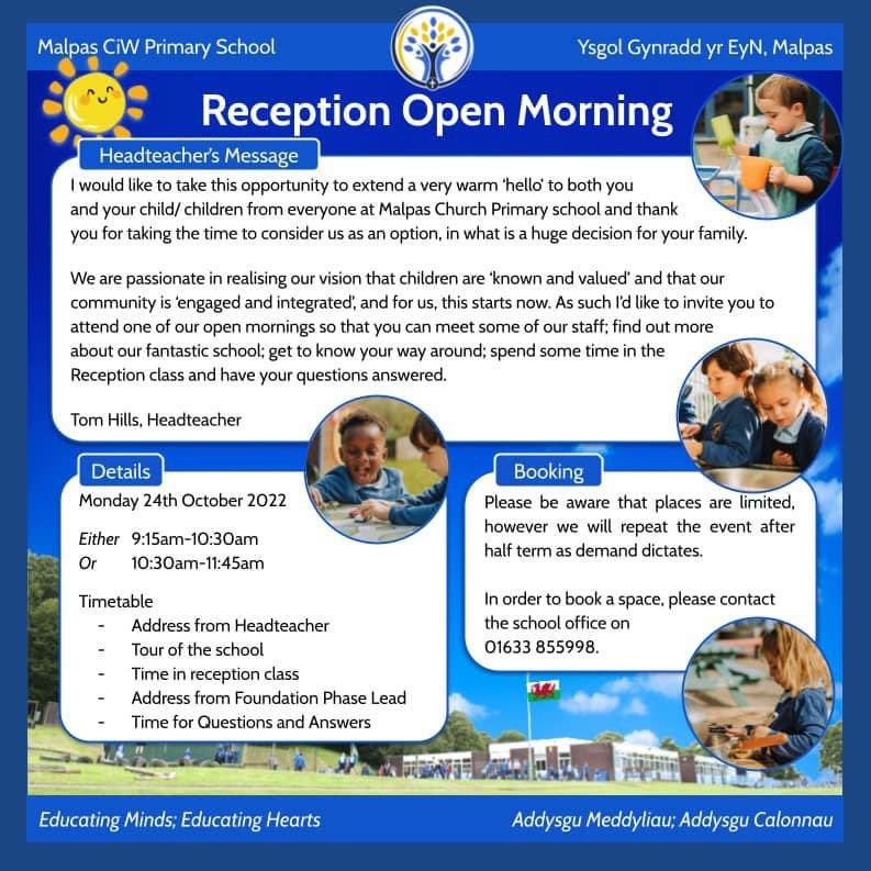 Come and join us for our Reception open morning for Nursery pupils and their parents! @newportnursery @kitesnursery @tinytotsnewport