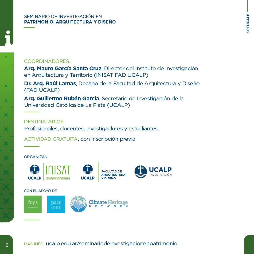 pacc_fops's tweet photo. Seminario de Investigación en Patrimonio, Arquitectura y Diseño. Evento virtual por el 10° Aniversario del Instituto de Investigación en Arquitectura y Territorio
05 de Nov 2022, 10:00 AM (horario Argentina)
https://t.co/dSZOYRAK21
#INISAT #FAD_UCALP #UCALP https://t.co/mhesuZVqTf