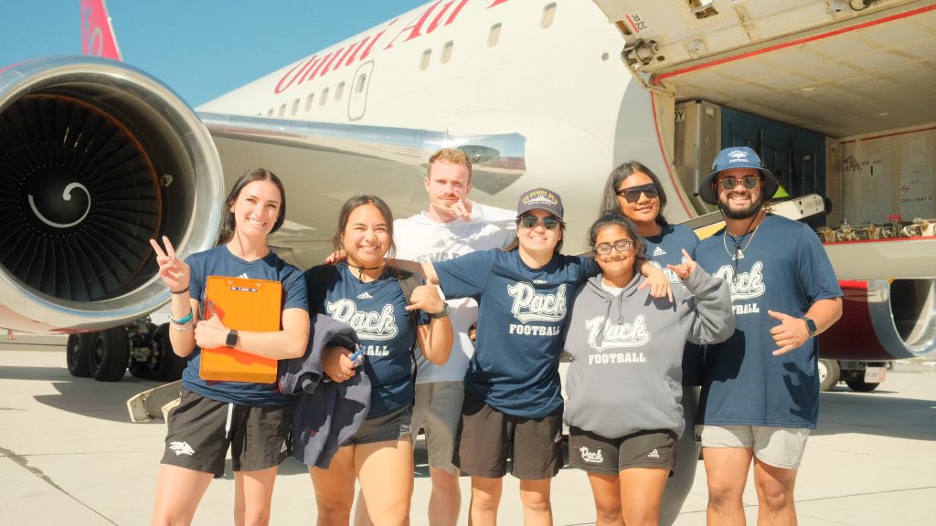 Hawaii crew ready! Taking the big plane with us to Honolulu. We packed EVERYTHING we need to have a successful game, under the plane with us. You can say we’re packing pros. 😎

<a href="/NevadaFootball/">Nevada Football</a>