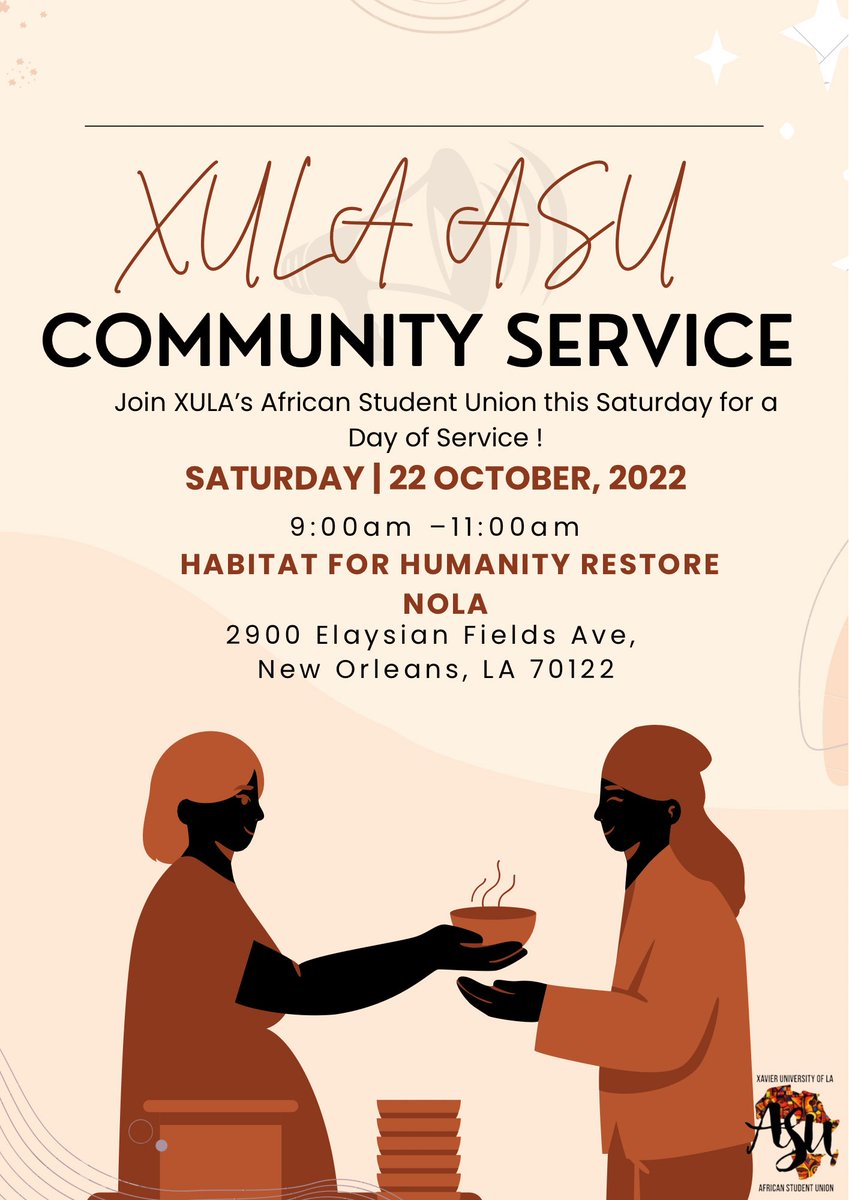 XU_ASU's tweet photo. &amp; what’s Xula without service Saturday? 🙃 see y’all there ! https://t.co/RFBsthMKjC