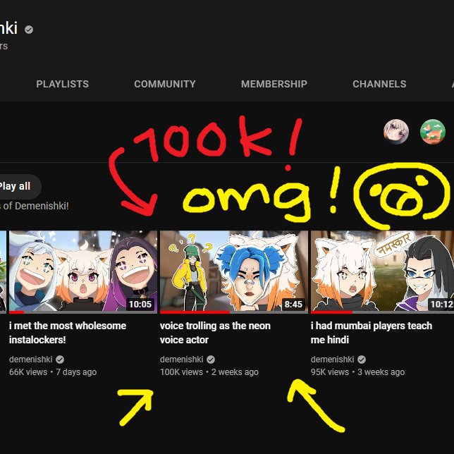 deme on Twitter: "YOOO MY FIRST EVER 100K VIDEO THATS SO COOL THANK YOU