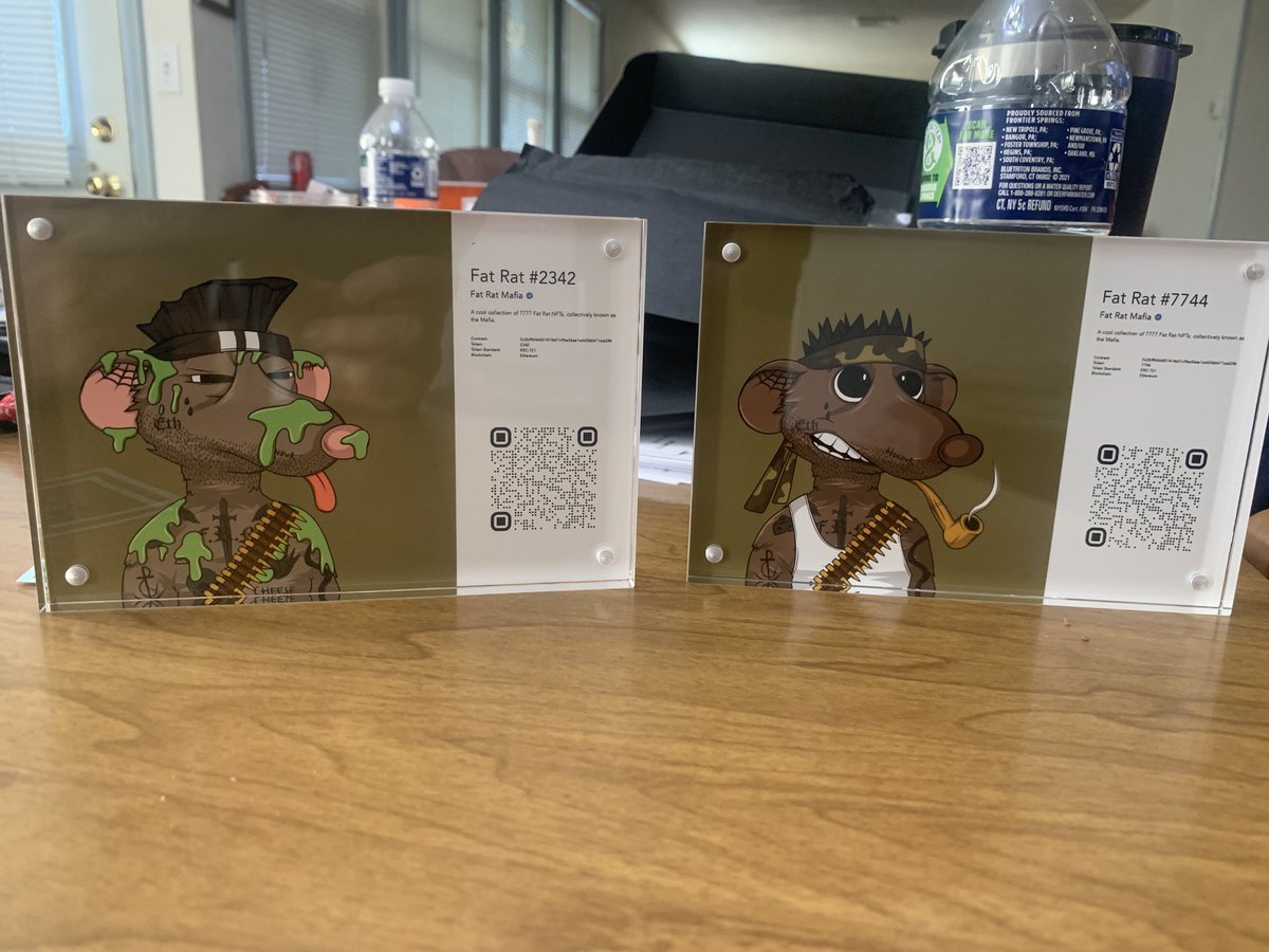 Shout out to <a href="/MyPhysicalNFT/">My Physical NFT</a>  for the amazing physical NFT’S of my <a href="/fatratmafia/">Fat Rat Mafia 🧀🐭</a> Nfts. #FatRatFam #FatRatMafia #FATRATs #winelovers