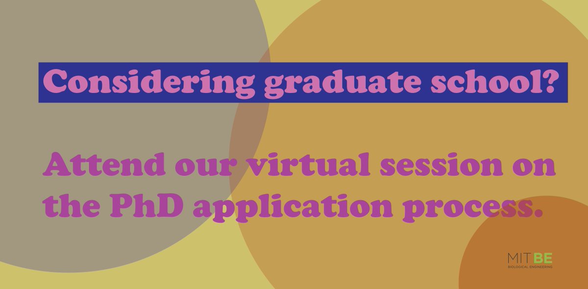 Let us answer your ❓❓❓ about the PhD application process. This virtual event will include overview of the application process and student panel and is OPEN TO ALL interested. Good info for applying to any bioeng PhD program. Learn more and register ow.ly/mrC750LaFY5