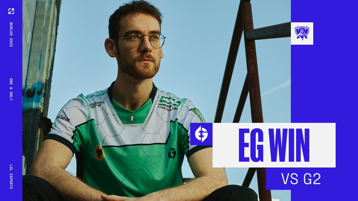lolesports's tweet photo. BANGER GAME BY EG:

@EvilGeniuses DOMINATE @G2esports in the first game of the day! #Worlds2022 https://t.co/0Q13f3BBzR