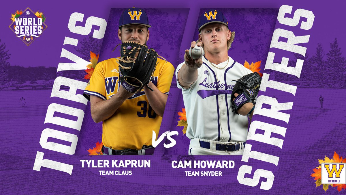 WIUBaseball's tweet image. Today Fall World Series Starters 🍁