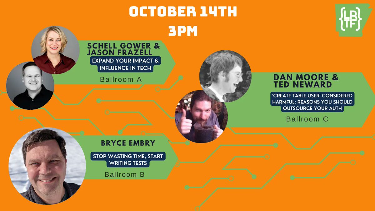 Check out our lineup and room locations for 3PM today! #LRTF2022