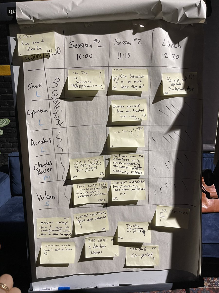 OuroSolutions's tweet photo. Sessions for tomorrow at #CITCON.
Plenty of interesting topics at once, the law of mobility and colleagues attending different sessions will help. https://t.co/Wb8x7Ki2ZH