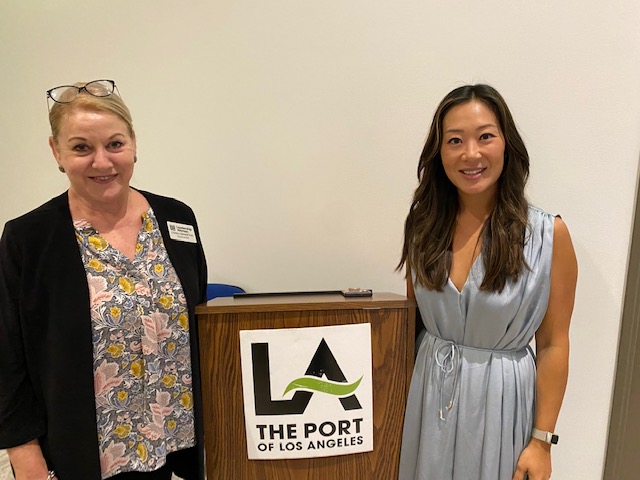 LeadershipWome's tweet photo. Still reflecting on all the class of #LeadershipAmerica learned about the scope and leadership team dynamics of the @PortofLA from Harbor Commissioner Presdient Jaime L. Lee. The narrated boat tour in the lovely L.A. weather was such fun! #LearnLeadLegacy https://t.co/hveoXyMlSd