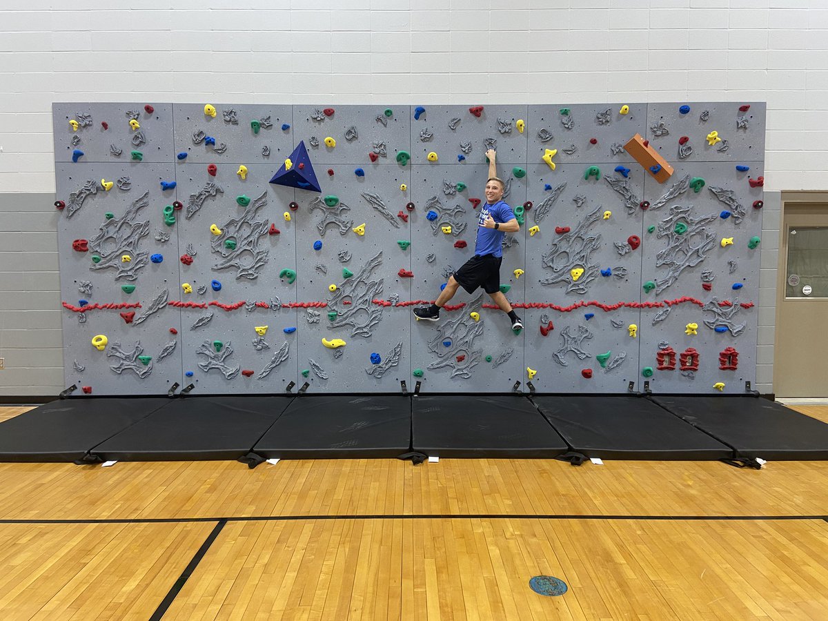 PEforlife's tweet image. We are SOOO excited for our new rock wall and ninja wall @ShulerElem!!! @ShanaMOlson6 and @ChadJamison07 were the first to try it out! Thank you to our PTO and our community/sponsors for donating funds for the 2022 Show UP For Shuler fun run last spring to make this happen!