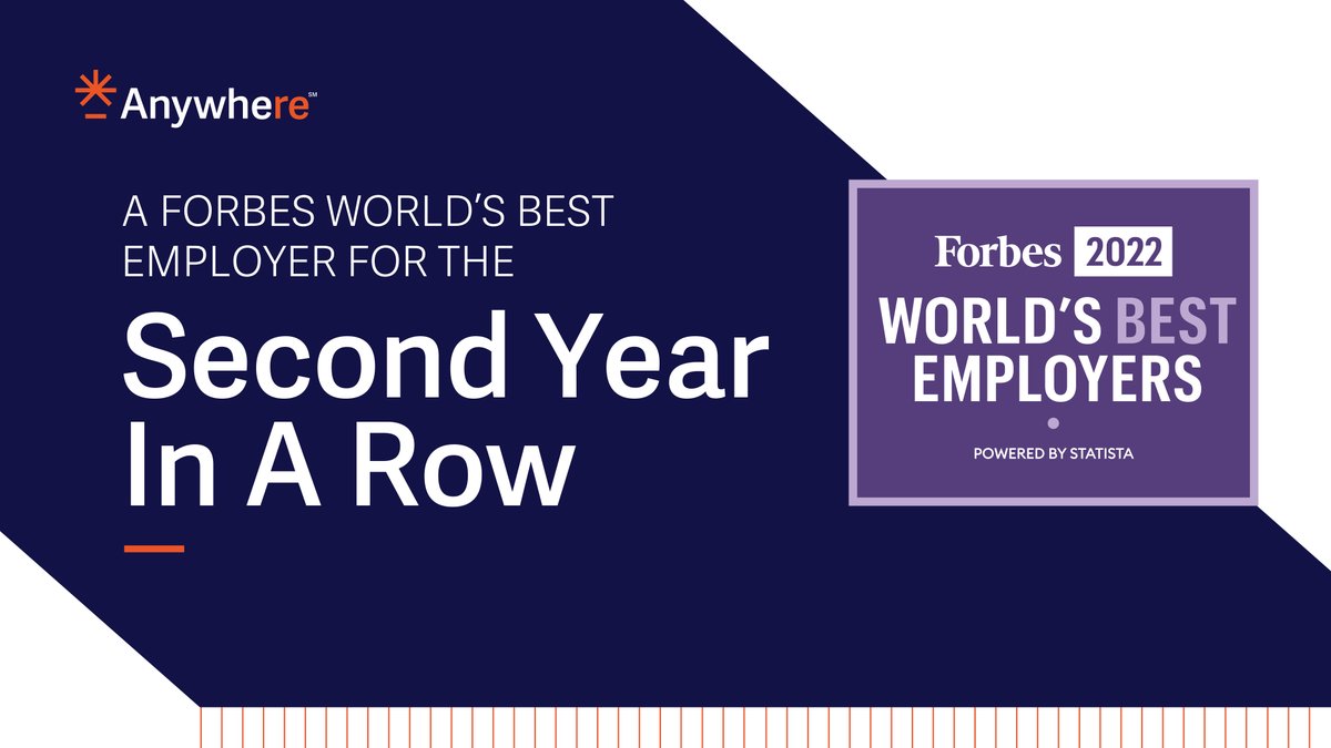 anywhere_re's tweet photo. We are thrilled to be recognized on the @Forbes World’s Best Employers 2022 list. Celebrate with us and learn more about our award-winning culture here: https://t.co/bsQfDRk5wQ. #WeAreAnywhere #ForbesBestEmployers https://t.co/G41BA51sZ3