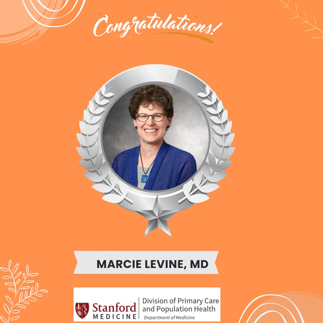 Congratulations to Dr. Marcie Levine on receiving the PCPH Fall Award for Outstanding Internal Medicine Award.'For her continuously living and leading the way to sustainable ambulatory care for the patient, provider, staff, and institution. @stanforddeptmed