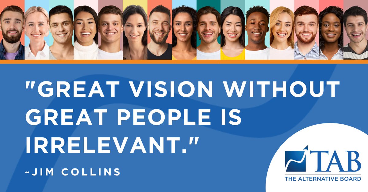 JFMousseau's tweet photo. “Great vision without great people is irrelevant.”
– Jim Collins

#tabboards #businesscoaching #inspirationalquotes #hrtips https://t.co/9vwDAzYWd0
