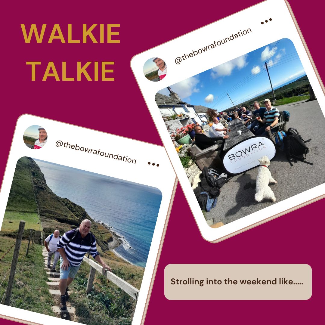 Strolling into the weekend.... Bowra buddies and vets coming together on the most recent walkie talkie
#Yomping #Walking #walkietalkie #mbe  #charity #neurologicaldisorder #strokesurvivor #bowrafoundation #whatsinsidematters #bowrabag #bowrastory #unrelentingpursuitofrecovery