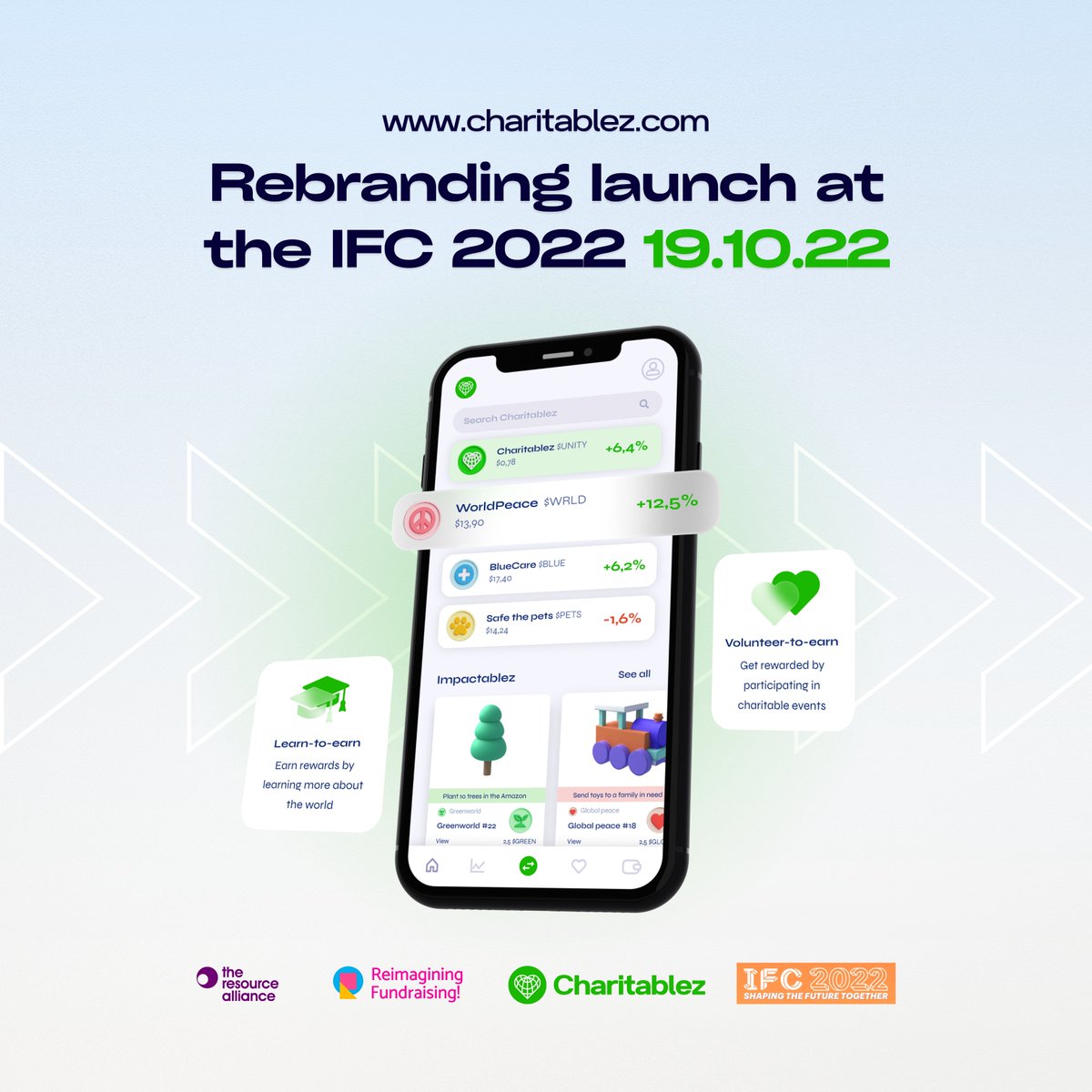 charitablezz's tweet photo. Rebranding launch at the Reimagining Fundraising awards, live at the IFC2022 (https://t.co/D95gAICnmv) conference! ✅️

On 19/10/22, Unityswap is officially rebranding to: Charitablez. A social engagement platform connecting charities with the younger generation 💚🌐

$UNITY https://t.co/JeqdzJYVPH
