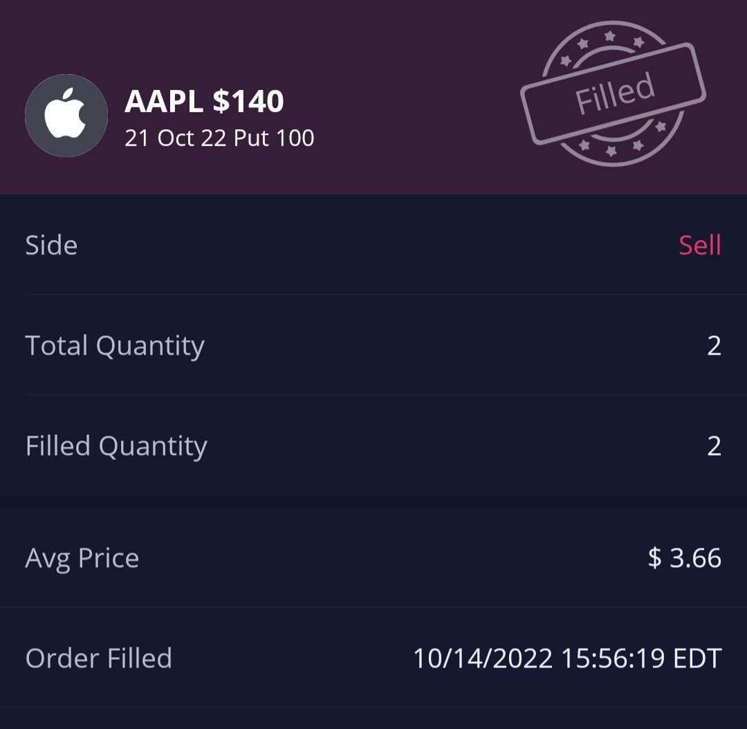 Scott "Stock" Curry on Twitter "I sold my AAPL put for a 36 profit