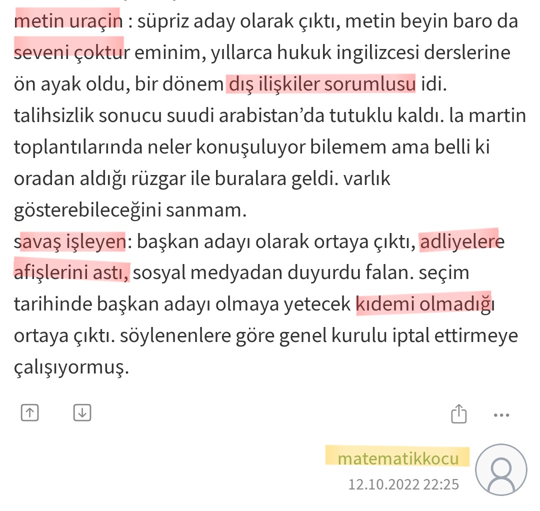 TurgayBilge's tweet photo. "Kim vasat
Kim altın günü teyzesi
Kim konuşmaktan başka şey yapmayan
Kim kıymeti bilinmeyen
Kim çalışkan
Kim entelektüel
Kim dolu
Kim centilmen
Kimin seveni çok
Kimin kıdemi yetersiz❓️"

2022 İstanbul Barosu Başkan Adaylarını ekşisözlük'ten tanıyalım:
https://t.co/lOrEvlS0Um https://t.co/49HVPaUvaq