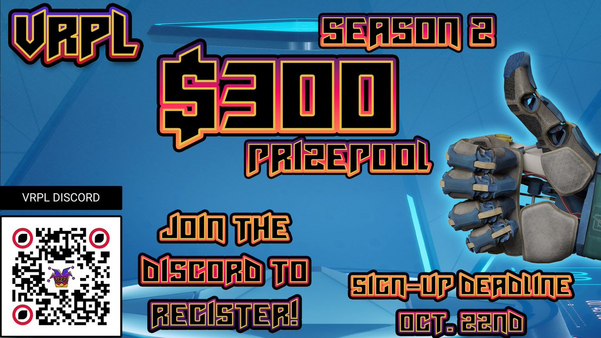 Hey everyone! VR Party League Echo Arena Season 2 is starting up and we want you and your friends to join in!
Join the discord and head to the website to register your team!

vrpartyleague.com
discord.gg/vrpl