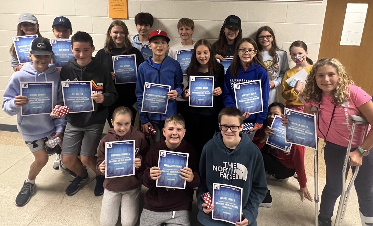 Congratulations to <a href="/EtownAreaMS/">EAMS</a> September Students of the Month! Nominated by teachers for exemplifying Habit #1: Be Proactive!