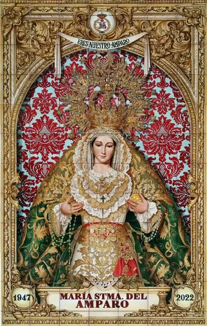 pollinicamalaga's tweet photo. Presentación del retablo cerámico de nuestra Sagrada Titular por el 75 aniversario de su bendición realizado por @CERAMICA_MOYA y donado por el Submarino de María Santísima del Amparo. #75Amparo #CofradíasMLG https://t.co/jYcYNwVNCq