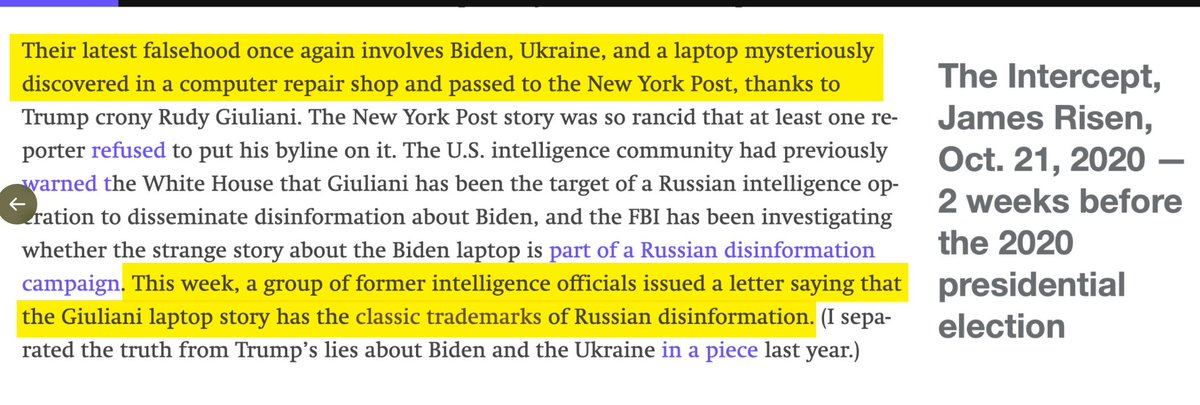 I'll never stop talking about this and don't care if it's annoying. This is a huge journalistic scandal: almost every major news outlet ratified an outright lie to manipulate the 2020 election and - to this day - not one of them, not one, has apologized, explained or retracted.