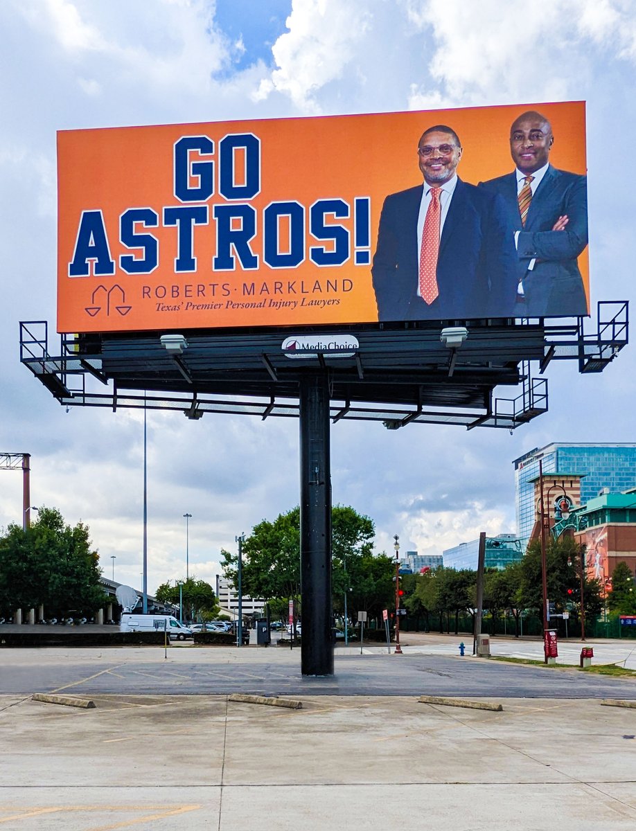 mediachoicellc's tweet photo. Roberts-Markland showing support for their home team: the Houston #Astros. Go Astros! #LevelUp

#robertsmarkland #houstonastros #houston #astros #houstontexans #baseball  #texas #astrosbaseball #lawfirm #billboardadvertising #marketing #advertising #mediachoice #billboardcompany https://t.co/41GabDf8Dh
