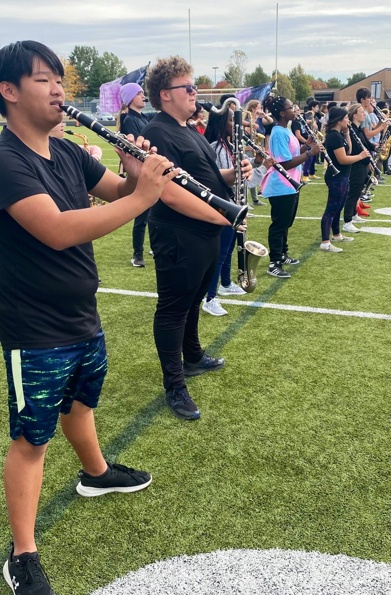 BWHSBand's tweet photo. This is Alex. Alex has been shadowing marchers all season. Alex is learning a dot to be performed for a competition tomorrow. Alex is killing it! Be like Alex. #bpsne @TbirdEMPIRE https://t.co/XqV2QS3fJQ