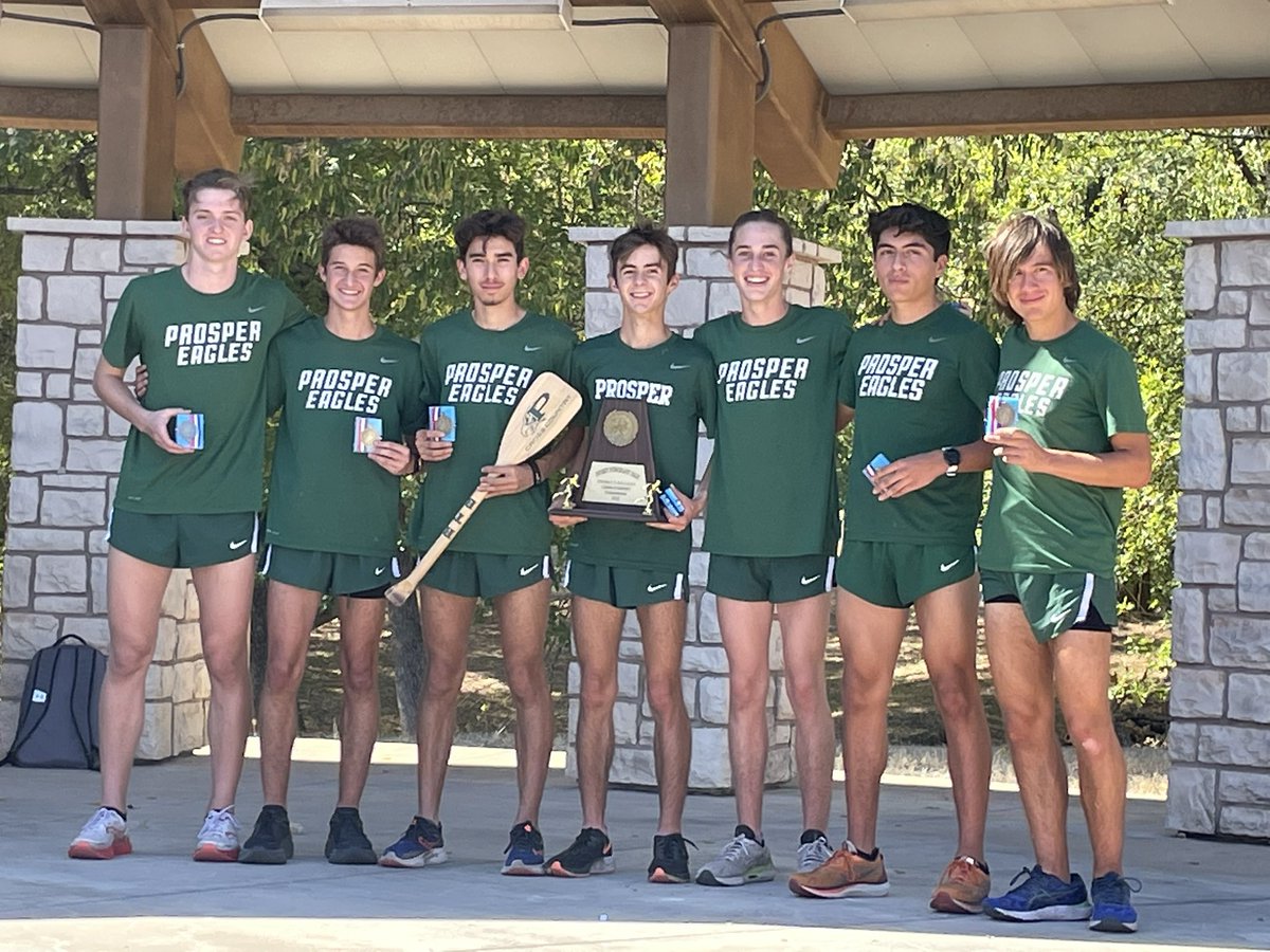 ProsperXCTrack's tweet photo. Great day to be an Eagle! Varsity Boys, Varsity Girls, JV Boys and JV Girls are 5-6A District Champions! We are so proud of you!  RTB 💚🦅🥇 
#ProsperProud @PISD_Athletics @ProsperISD @ProsperHS @UTexas35 https://t.co/ulOLvCOPA3