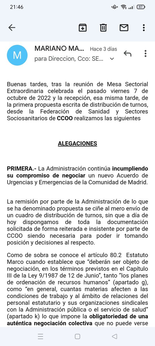 CCOOSanidadMad's tweet photo. 🚨 ATENCIÓN 🚨

🤥 Consejero de Sanidad @eruizescudero dice "A día de hoy no hay ni una sola propuesta de los sindicatos"

✅ #CCOO presenta su propuesta y alegaciones por escrito el 11 Octubre

❌ Lo único cierto es que la Administración no ha presentado su propuesta x escrito https://t.co/qrGzeEyhb9