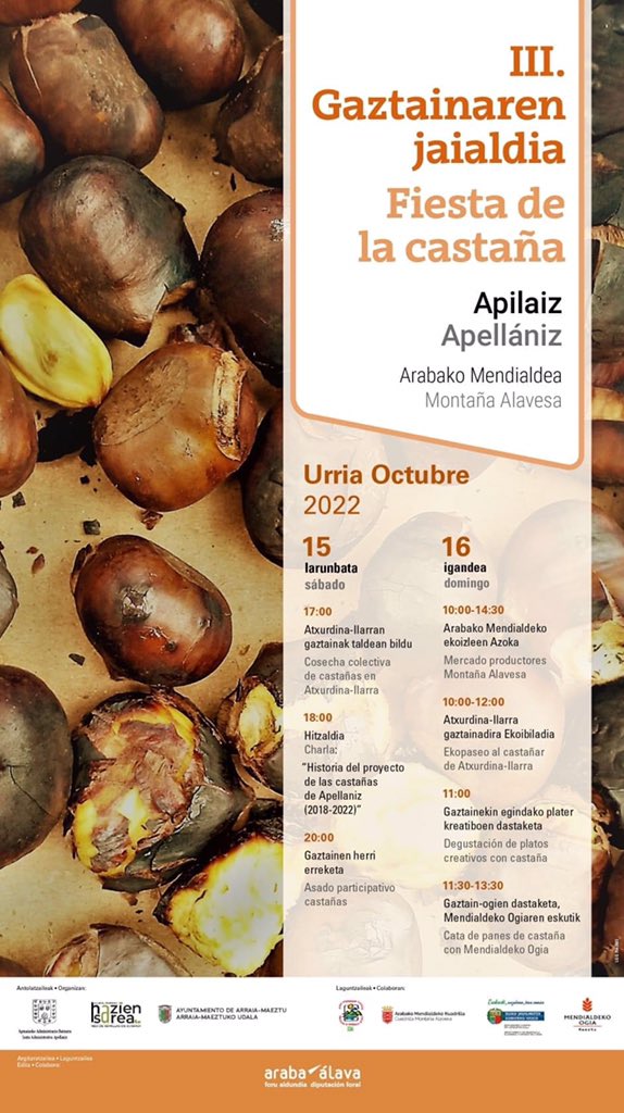 MendialdeaRadio's tweet photo. 𝐢𝐠𝐚𝐧𝐝𝐞𝐚-𝟏𝟔-𝐝𝐨𝐦𝐢𝐧𝐠𝐨
🏌️♀️ ‘Torneo padres-hijos’ - #Urturi
🌰 Gaztainaren jaia - #Apilaiz
🚴♀️ ‘Bike birding’ - ruta guiada - #Antoñana #Izki
🔍 ‘Berdintasunaren aldeko escape room’ - #Peñacerrada https://t.co/tPhPMkjjbW