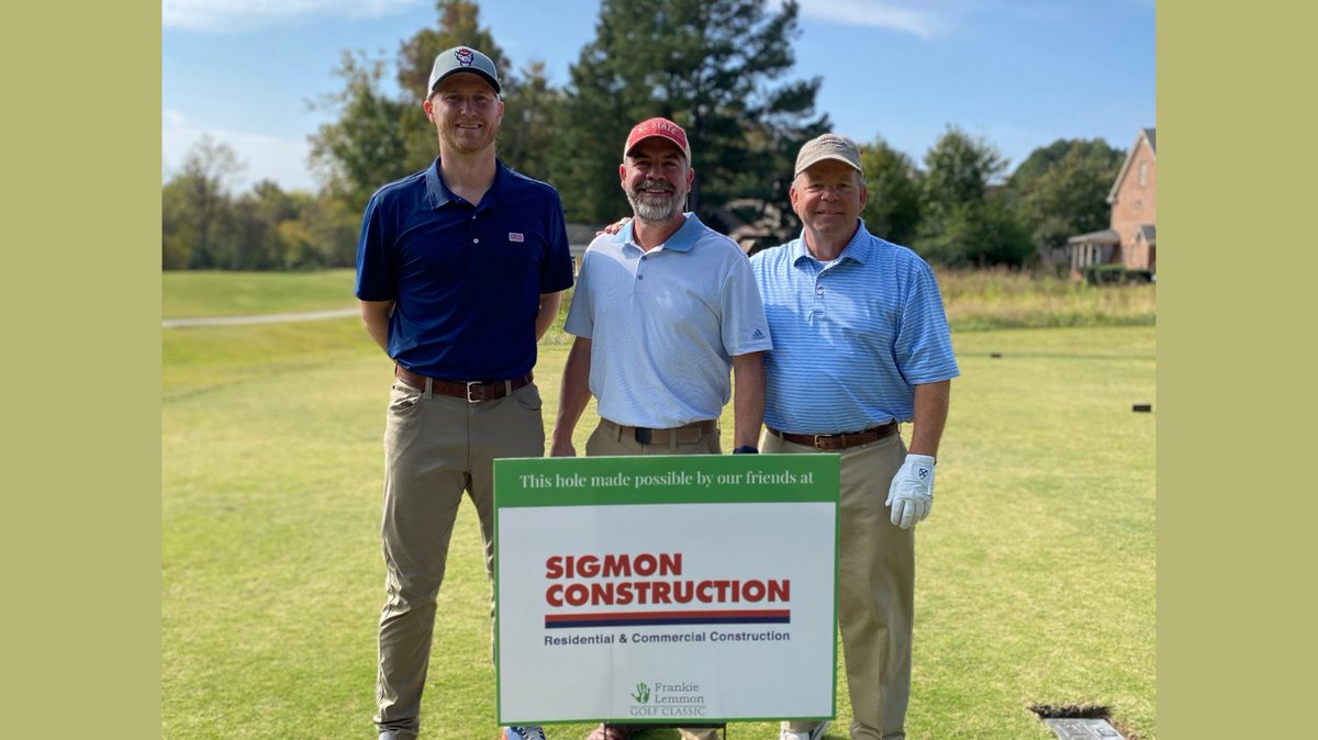 SigmonRaleigh's tweet photo. This week Sigmon Construction had the great privilege of being a sponsor at the 58th Annual Frankie Lemmon Golf Classic. We thoroughly enjoy attending &amp; playing in this fantastic golf tournament every year.  Learn more about the Frankie Lemmon School: https://t.co/5QjfOgE3z5. https://t.co/1RSRKe6dkq