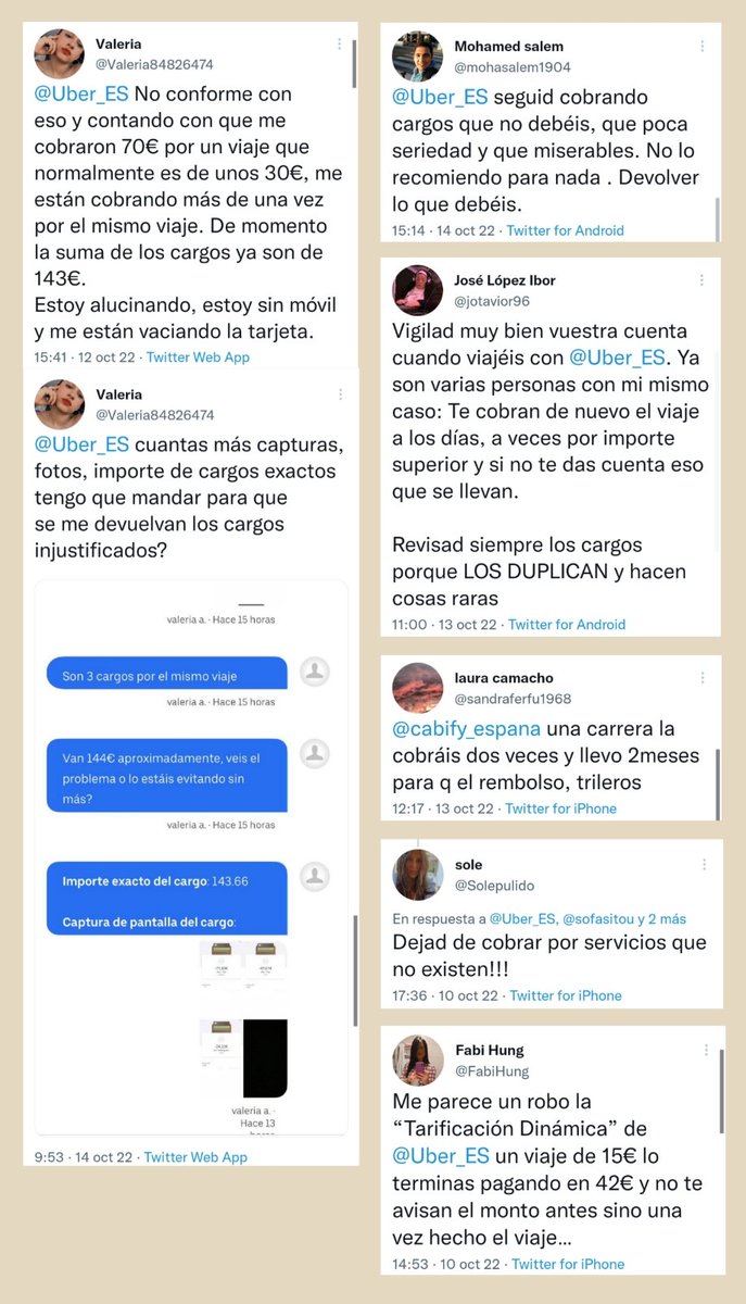 1.340 ESPECIAL CARGOS INDEBIDOS <a href="/consumogob/">Secretaría General de Consumo y Juego</a> <a href="/fiscal_es/">Fiscalía General</a> <a href="/DefensorPuebloE/">Defensor del Pueblo</a> @facua <a href="/consumorg/">Consumidores Org</a> <a href="/CECUconsumo/">CECU</a> <a href="/ADICAE/">ADICAE</a> <a href="/consumidores/">OCU</a> <a href="/eccspain/">Centro Europeo del Consumidor en España</a> 

CADA VEZ MÁS usuarios con SORPRESAS en sus cuentas, y DECEPCIONADOS por la PASIVIDAD de las plataformas.

#EstafaCabifyUber #Cabify #Uber #Bolt