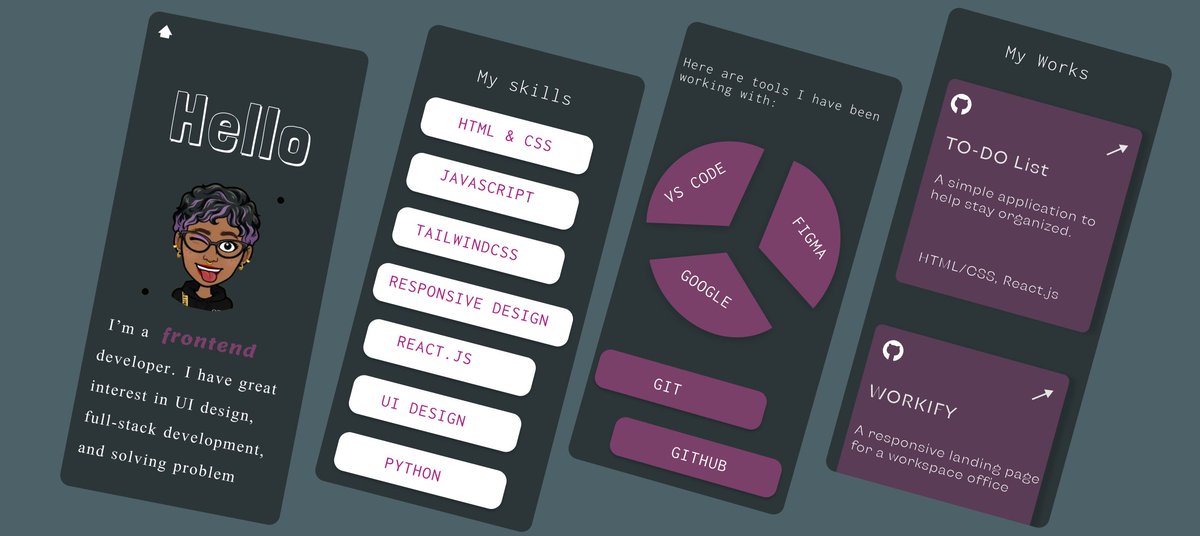 may_riamo's tweet photo. Hi #designers 😊,I'm a #FrontEndDeveloper and I'm done designing my portfolio  using #figma ...how cool is it😉 #uidesign https://t.co/V725XCveYu