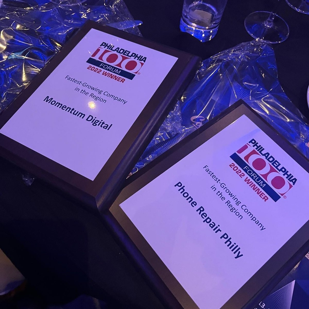weneedmomentum's tweet photo. 🏆️ Proud to be #12 fastest growing company in Philadelphia from 2019-2021 in revenue growth. Philly100 awards ceremony October 13th @ Live Casino in Philadelphia. Mac + Sean 😎😎 at the awards ceremony looking sharp. #philly100 #philadelphia100 #seoexperts #localseoexperts https://t.co/StE8Pr4ZQV