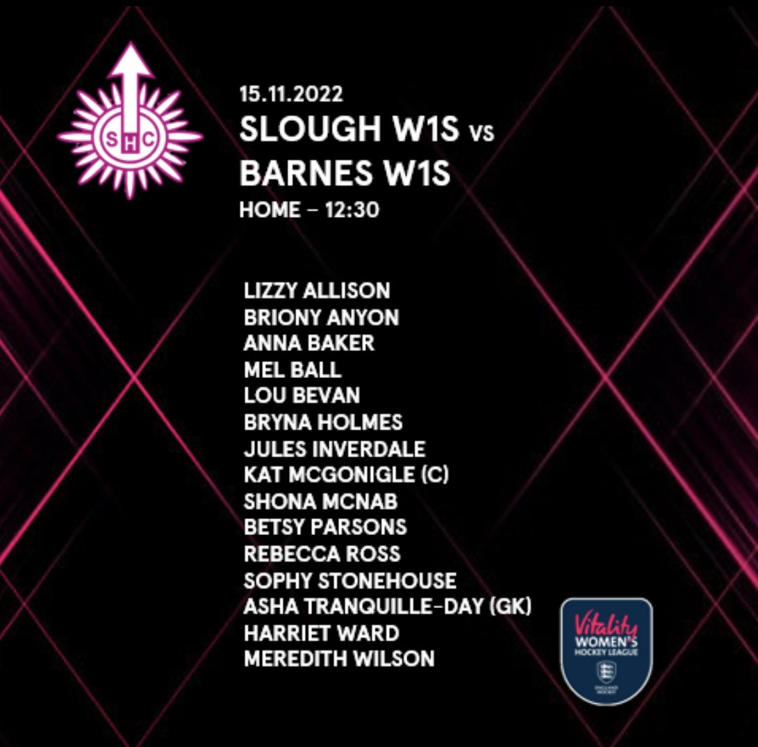 Last week’s top of the table plays this week’s top of the table.

Tomorrow’s fixture vs Barnes W1s

LET’S GO 💕🖤

<a href="/SloughHC/">Slough Hockey Club</a> 
<a href="/Barnes_Hockey/">Barnes Hockey Club</a> 

#PinknBlacks #socialsaturdays #Sophywho