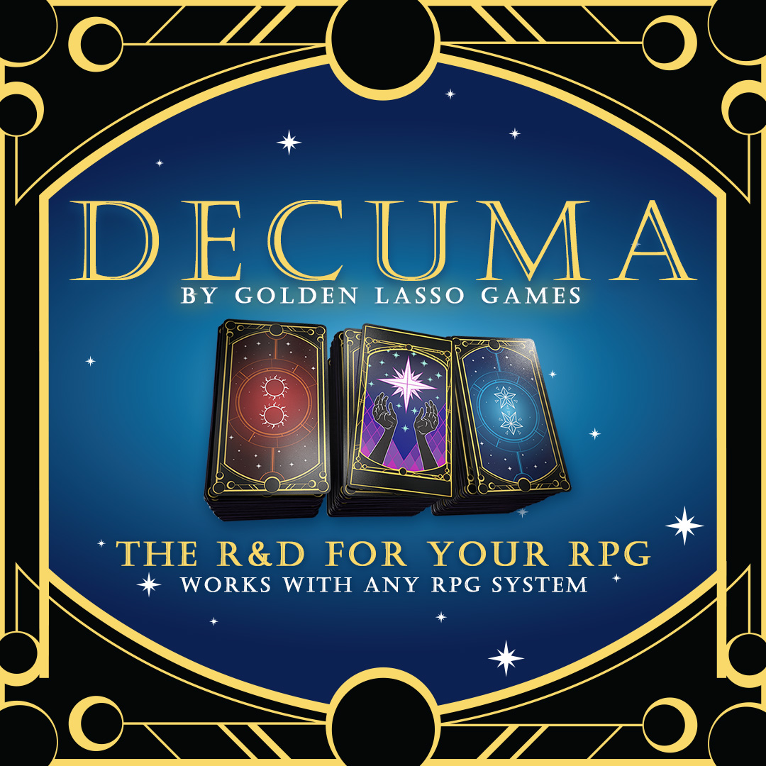goldenlassoRPGs's tweet photo. DECUMA UPDATE: GOOD NEWS! Physical decks of #Decuma will be available before the end of the year! We will be partnering with @IPRTweets to distribute our beautiful tarot-style decks to gamers and FLGS all around the world! More updates soon! #ttrpg #sessionzero https://t.co/K8gaHuYU7h