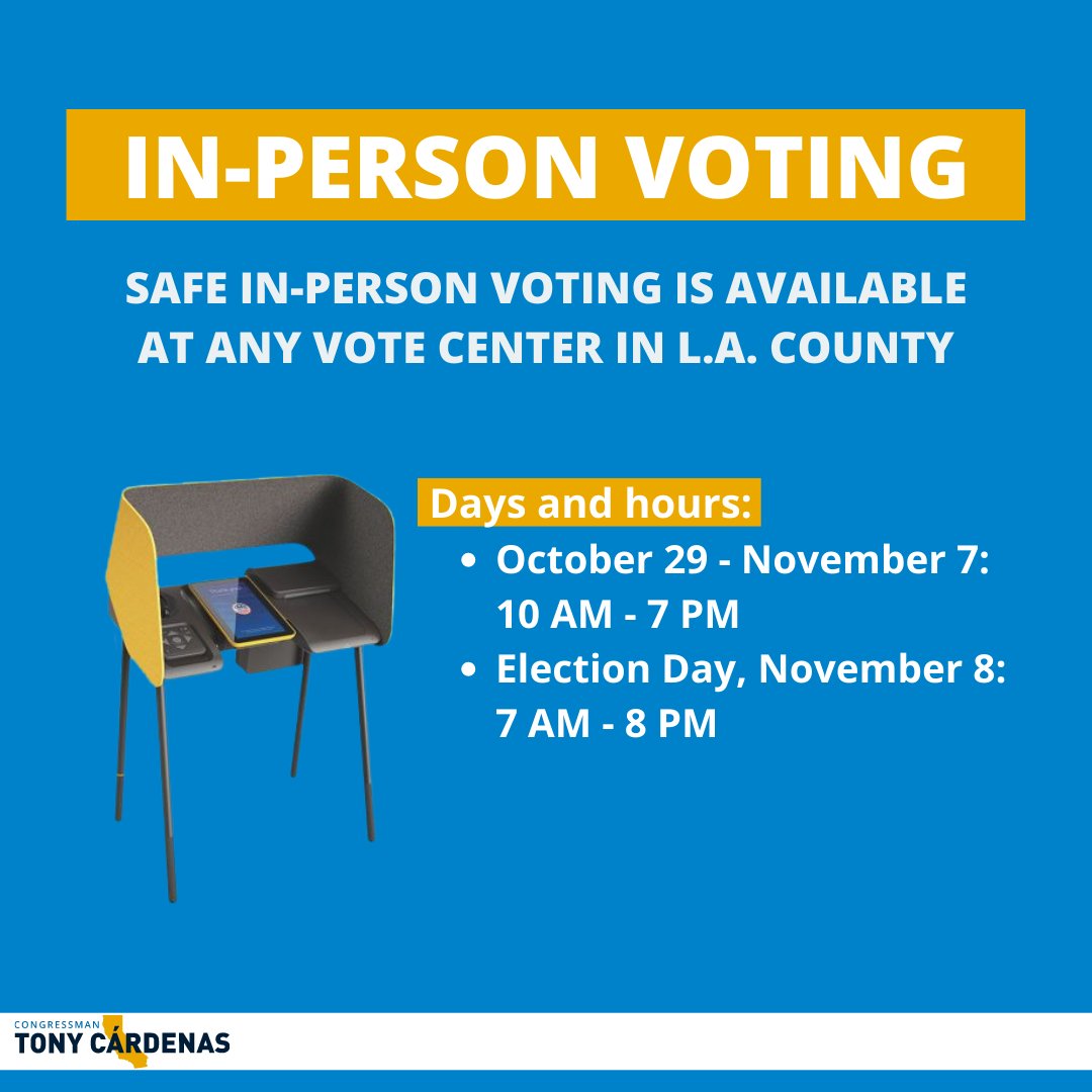 Early voting began this week at the Norwalk Headquarters! There are a lot of ways to vote and make your voice heard, so choose the one that's best for you! You can check out your options here: lavote.gov/home/voting-el…