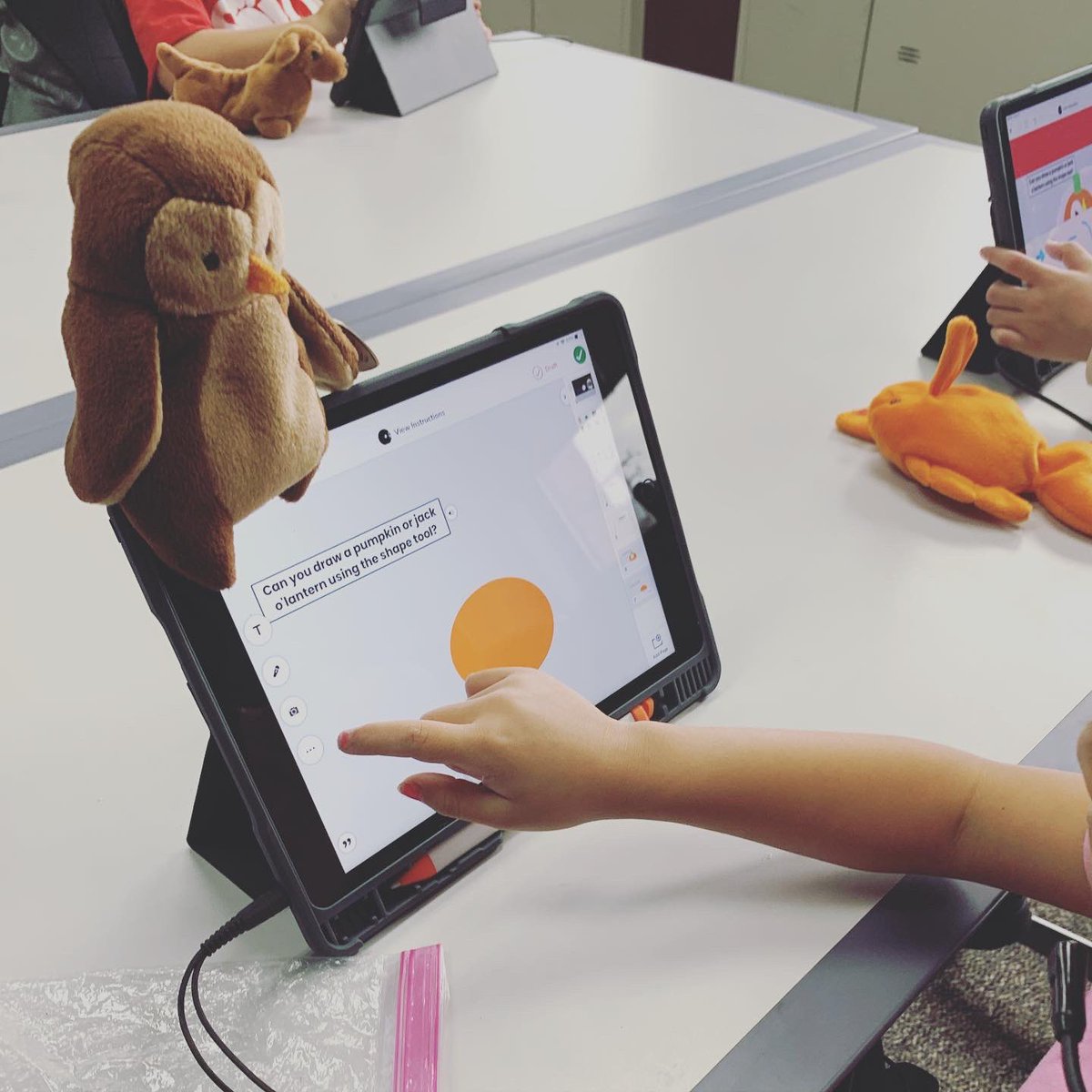 Keadlefirsties's tweet photo. Bringing back pre-Covid fun with “work buddies” aka my old beanie babies! They helped us today with our @Seesaw literacy activity #teacherhack #motivatedstudents #62learns #62united https://t.co/oZpgpzZOpq